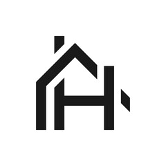 Letter H and House Logo Template for Real Estate Business