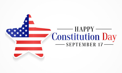 Constitution day of the United States is observed every year on September 17, it is an American federal observance that recognizes the adoption of the U.S Constitution. Vector illustration