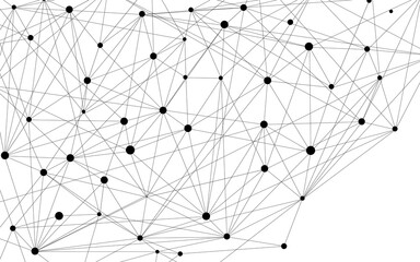白黒のネットワークをイメージしたアブストラクト素材