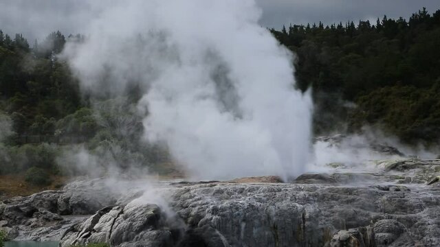 Geyser erupting - New Zealand