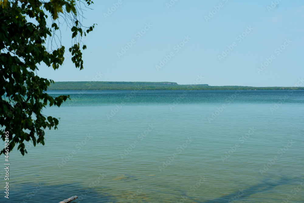 Wall mural beautiful shot of the lake huron from the manitoulin island