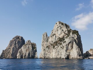 Capri Cliffs and Caves Blue Water Coastline Amalfi coast Italy