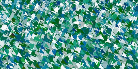 Obraz premium Light green vector backdrop with triangles, lines.