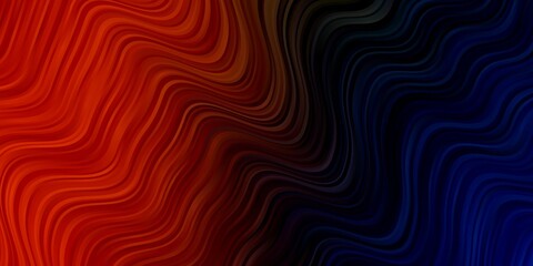 Dark Blue, Yellow vector background with bent lines.