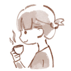 コーヒーを飲む女性