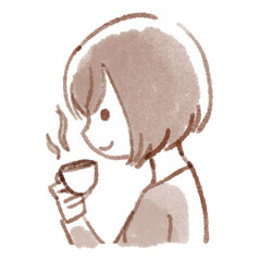 コーヒーを飲む女性