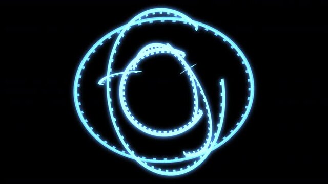3D Arc Sphere Bounce Blue VJ Loop Animation