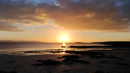 sunset over the beach