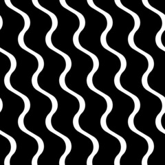 Wavy lines seamless pattern. Angled jagged stripes ornament. Linear waves motif. Diagonal curves print. Striped background. Tilted broken line shapes wallpaper. Slanted zigzag stripe figures. Vector.