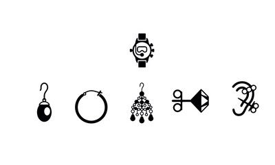 Jewellery Icons Set vector design 