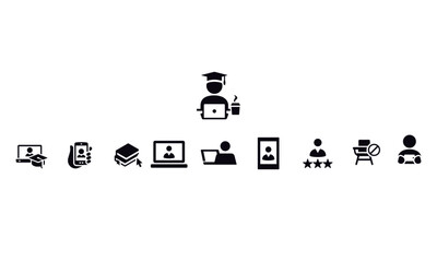 Online Learning Icons vector design 