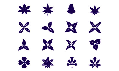 Leaves icon set vector design 