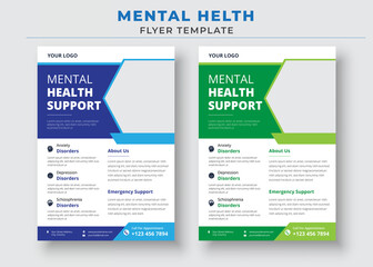 Obraz premium Mental Health Support Flyer Template, support group flyer and poster