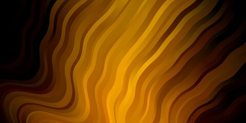 Dark Red, Yellow vector texture with curves.