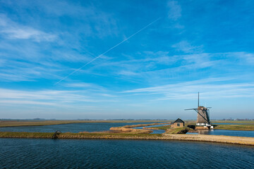 Fototapeta na wymiar Windmill Het Noorden, Texel , Noord-Holland province, The Netherlands
