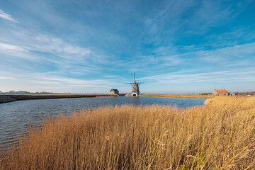Fototapeta na wymiar Windmill Het Noorden, Texel , Noord-Holland province, The Netherlands