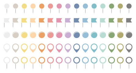 15 Grafische Gerade Nadeln Fahnen Runde Pins Und Magnete Set Retrofarben