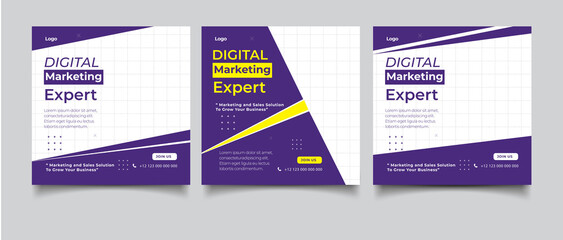Digital marketing social media and instagram post banner template