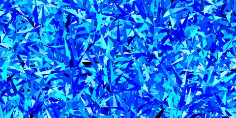 Dark BLUE vector template with crystals, triangles.