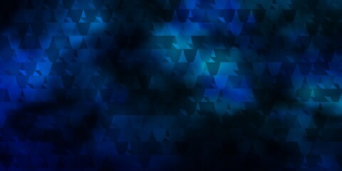 Dark BLUE vector background with polygonal style.