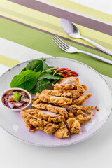 Fried pork with fish sauce