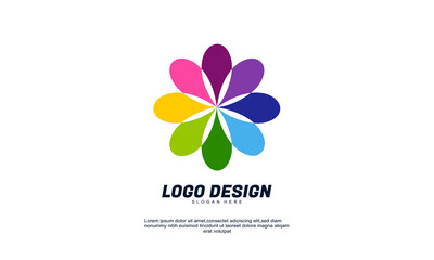 stock abstract creative flower company business brand idea logo lightning transparan design template