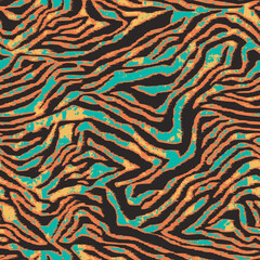 Abstract tiger skin wallpaper  grunge vector seamless pattern
