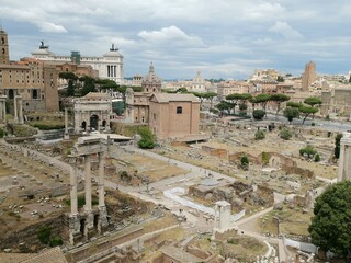 Roman Romanum and Palatine Hill Roma Italy