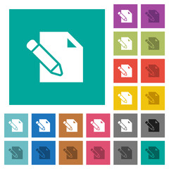 Edit with pencil square flat multi colored icons