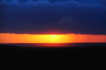 Fiery orange sunset sky . Sky texture, abstract nature background
