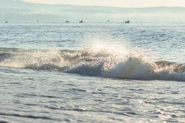 Fototapeta premium Sea waves in the morning, Vietnam