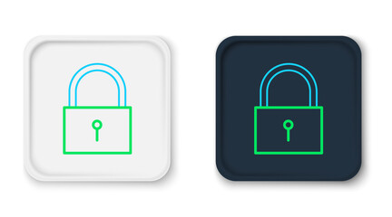 Line Lock icon isolated on white background. Padlock sign. Security, safety, protection, privacy concept. Colorful outline concept. Vector