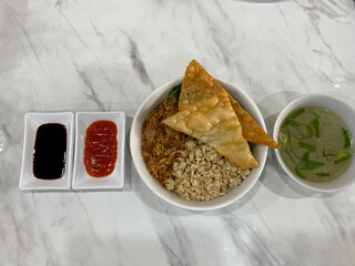 A bowl of Indonesian Chicken Noodle