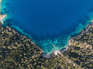 Natural landscape of summer Turkey beach on sea of blue and turquoise color