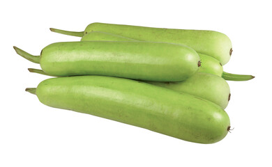 Farm fresh Lagenaria siceraria isolated on white background, Also know as bottle gourd
