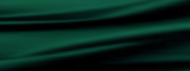 Dark green silk or satine fabric background. 