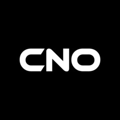CNO letter logo design with black background in illustrator, vector logo modern alphabet font overlap style. calligraphy designs for logo, Poster, Invitation, etc.