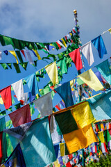 Buddhist prayer flags lunga in McLeod Ganj, Himachal Pradesh, India