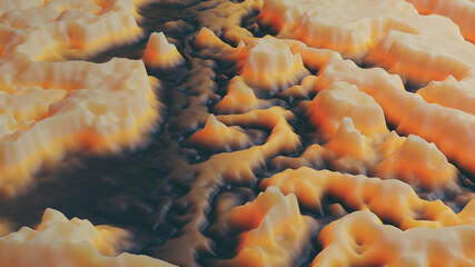 3d render abstract wallpaper with rusty gel substance.