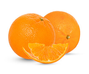 Fresh orange isolated on white background