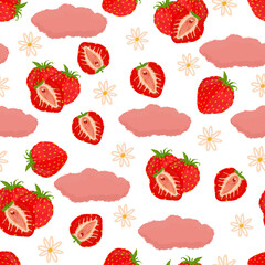 seamless pattern with sweet strawberry