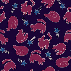 seamless pattern with cat