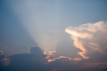 Naklejka na ściany i meble Beautiful cloud and sky on sunset landscape.