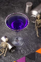 Halloween purple lavender Margarita cocktail