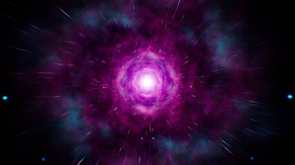 Fast Through Purple Pink Nebula Space