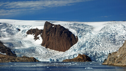 glacier around the rock on the mountain in the sea, Christian Sund, Greenland  © Georgios