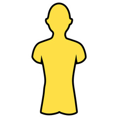 Fiberglass Faceless Male Mannequins color Vector Icon Design, Retail Shop Equipment Symbol, Supermarket fixtures Sign, Grocery Store Supplies Stock illustration, Male Dummy Concept, 