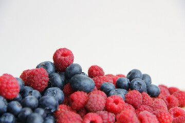 raspberries and blueberries