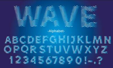 ocean wave blue font design vector editable