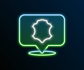 Glowing neon line Leather icon isolated on black background. Colorful outline concept. Vector
